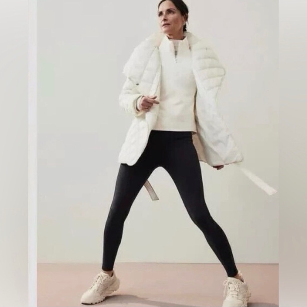 Athleta White Whisper Wrap Puffer Winter Coat size 1X NWOT